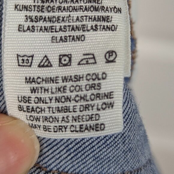 Free People | Blue Distressed Skinny Jeans Frayed Hem Size W27 - Picture 10 of 11